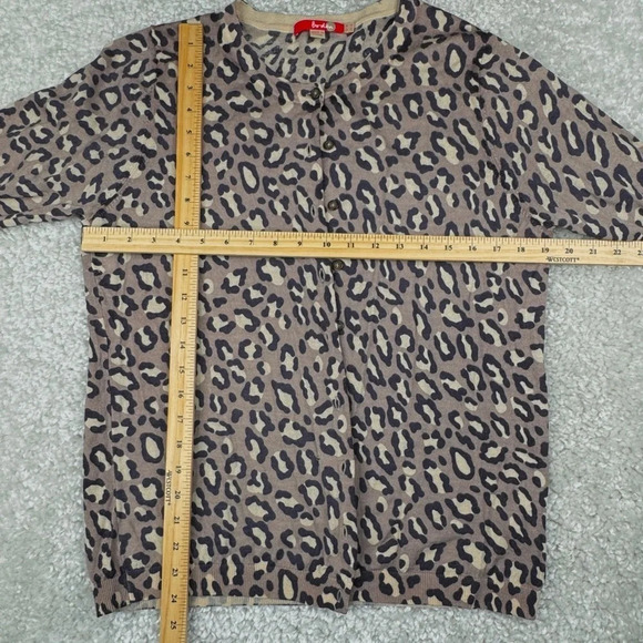 Boden 100% Wool Cardigan Sweater, Leopard Animal Print, Size 14, FLAW - Picture 8 of 8